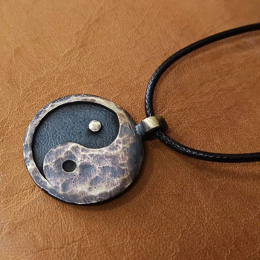 Vintage Taichi Symbol Yin Yang Halskette für Männer Antike aussehende hochwertige Anhänger handgemachte Halsketten Schmuck Geburtstagsgeschenk
