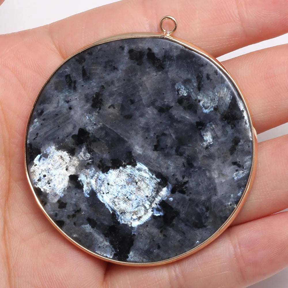 Natürliche Stein Achate Anhänger Disc Form Quarz Kristall Charms Anhänger Für DIY Schmuck Machen Halskette Zubehör Größe 50x55mm
