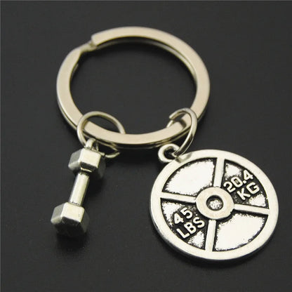 1pc Stärke Sport Hantel Hantel Charme Gewicht Fitness Mit Worten Gym Crossfit Schlüsselring Geschenke Für Mann