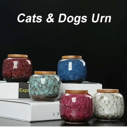 Eis Glasur Urnen Beerdigung Andenken Pet Hund Katze Feuerbestattung Urne Vögel Asche Sarg Haustiere Gedenkstätten mit Deckel 8*7,2 CM