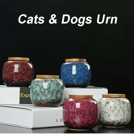 Eis Glasur Urnen Beerdigung Andenken Pet Hund Katze Feuerbestattung Urne Vögel Asche Sarg Haustiere Gedenkstätten mit Deckel 8*7,2 CM