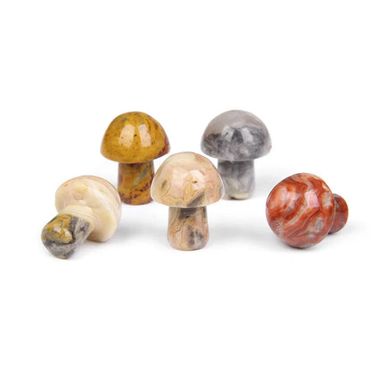 5 stücke Naturstein Pilz Figur Kristall Amethyst geschnitzt Handwerk Dekoration Wohnkultur Ornament Weihnachts geschenk 15x20mm