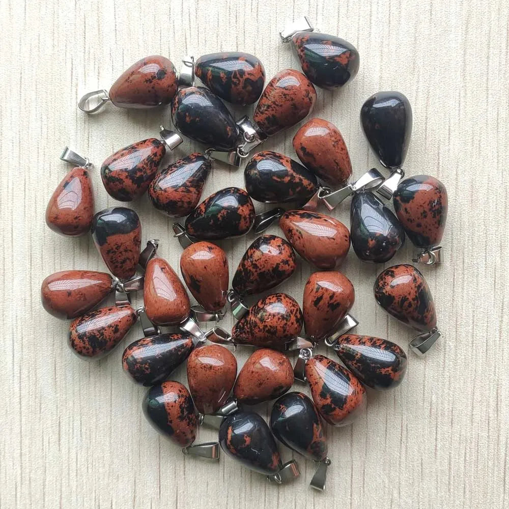 Mode verschiedene gemischte Naturstein Wassertropfen Anhänger Charms DIY Halsketten Schmuck Zubehör machen 50 teile/los Großhandel