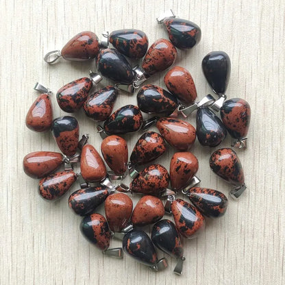 Mode verschiedene gemischte Naturstein Wassertropfen Anhänger Charms DIY Halsketten Schmuck Zubehör machen 50 teile/los Großhandel