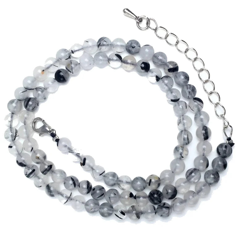 Natürliche 4mm Fluorit Amethyst Sonnenstein Apatit Quarz Perlen Halskette mehrere Farben Geschenke für Mädchen Mode Armband Halsband