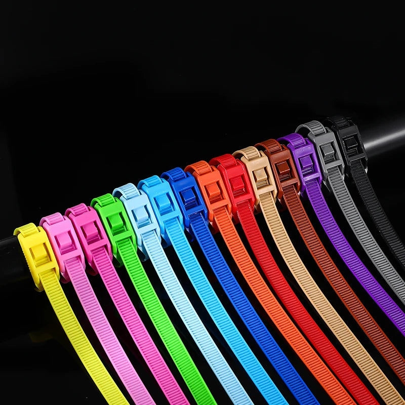 100 Pcs von Self-locking Kunststoff Nylon Krawatte Farbe 8*350 Kabelbinder Befestigungs Ring Kabelbinder Nylon kabel Krawatte kinder paradies