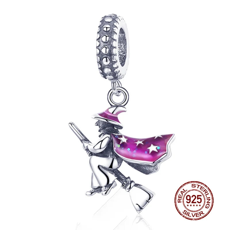 WOSTU Echt 925 Sterling Silber Herz Perlen Blume Retro Muster Charms Anhänger Fit Original DIY Armband Halskette Silber Schmuck
