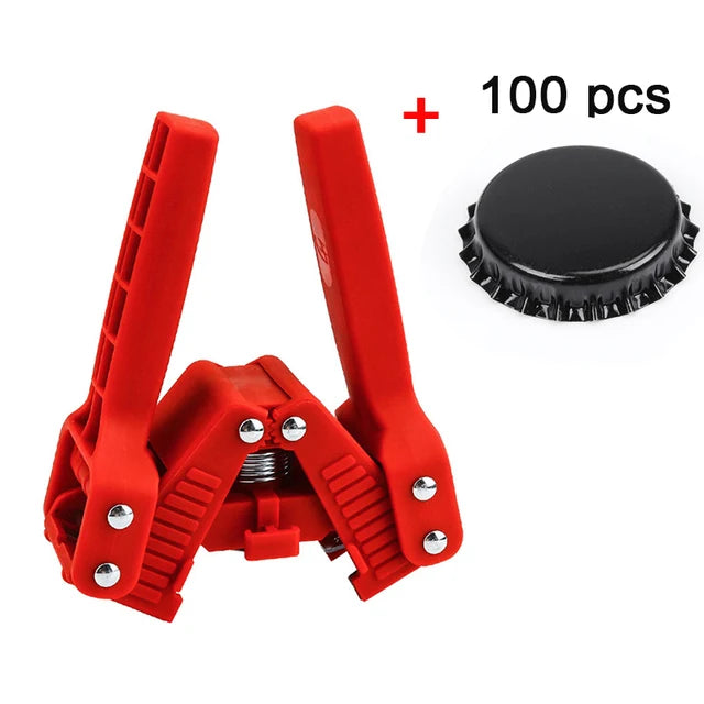Manueller Flaschen verschluss 100 Kronen kappen Kit Homebrew Crown Capper 3 verschiedene Farben 26 mm Kronkorken Flaschen versch ließ maschine