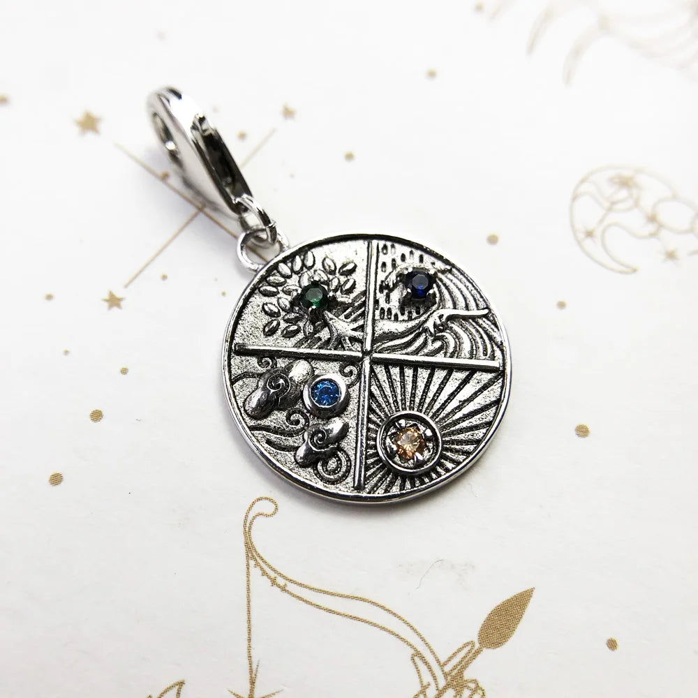 Charme Anhänger 4 Elemente Erde Wasser Luft Feuer Anhänger Edlen Schmuck Geschenk Für Europa Schmuck Frauen & Männer