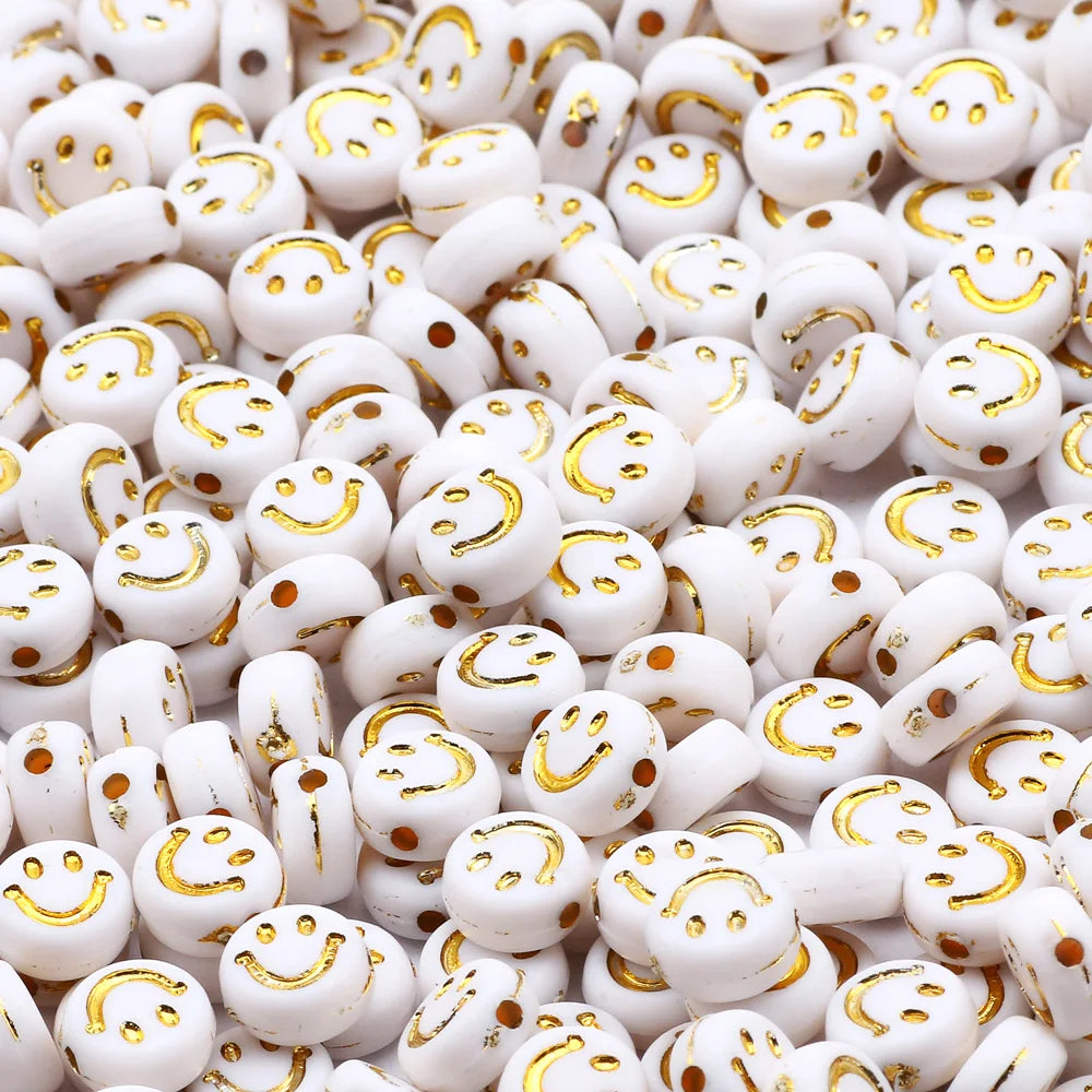 7mm Weißgold Farbe Mix Buchstaben Acryl Perlen Runde Flache Alphabet Lose Perlen Für Schmuck Handgemachte Diy Armband Halskette