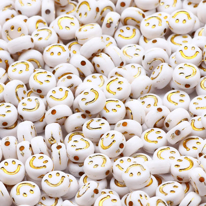 7mm Weißgold Farbe Mix Buchstaben Acryl Perlen Runde Flache Alphabet Lose Perlen Für Schmuck Handgemachte Diy Armband Halskette