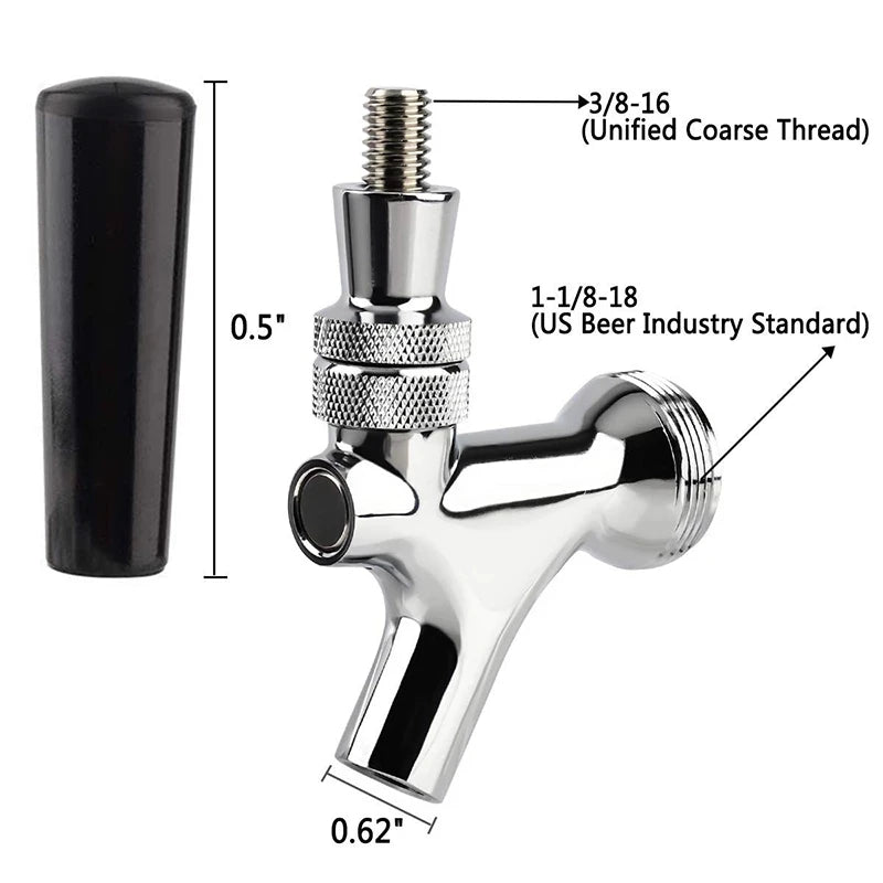 Hause Brauen Bier Tap Wasserhahn mit Flow Control Ventil, UNS Standard Fassbier Wasserhähne Einstellbare Fass Spender Ball Lock Trennen Kit