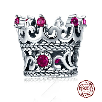 WOSTU Echt 925 Sterling Silber Herz Perlen Blume Retro Muster Charms Anhänger Fit Original DIY Armband Halskette Silber Schmuck