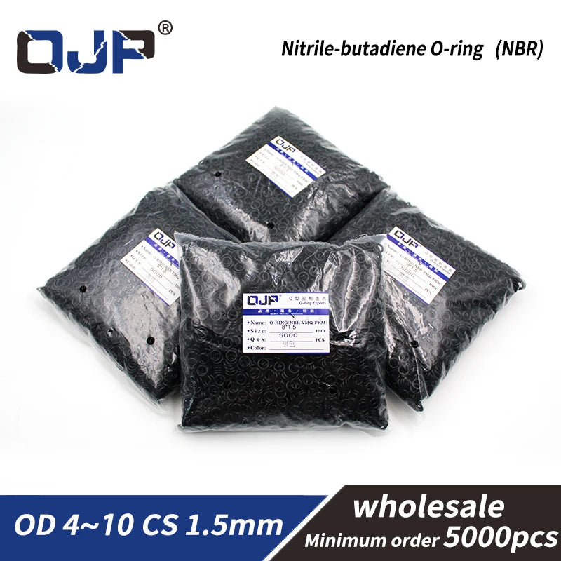 5000PCS/lot 1,5mm Dicke Gummi NBR Abdichtung O-Ring OD4/4.5/5/5.5/6/6.5/7/7.5/8/8.5/9/9.5/10mm O Ring Dichtung Dichtung Ring Washer