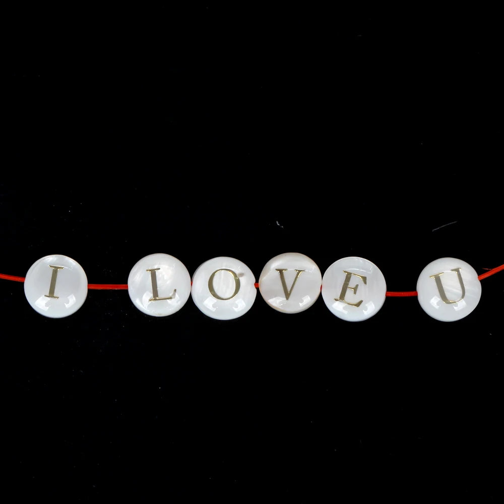 8 mm natürliche 26 Buchstaben weiße Muschel-Alphabet-Abstandsperlen für Schmuckherstellung, DIY handgefertigte Anhänger-Halskette