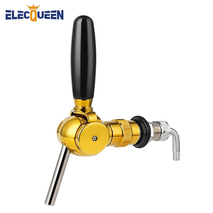 Goldener belgischer Bierhahn, G5/8-Gewindeschaft und Fass Flowing Control Ball Home Brewing Silver Draft Beer Tap Bier Soda Kit