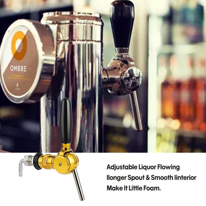 Goldener belgischer Bierhahn, G5/8-Gewindeschaft und Fass Flowing Control Ball Home Brewing Silver Draft Beer Tap Bier Soda Kit