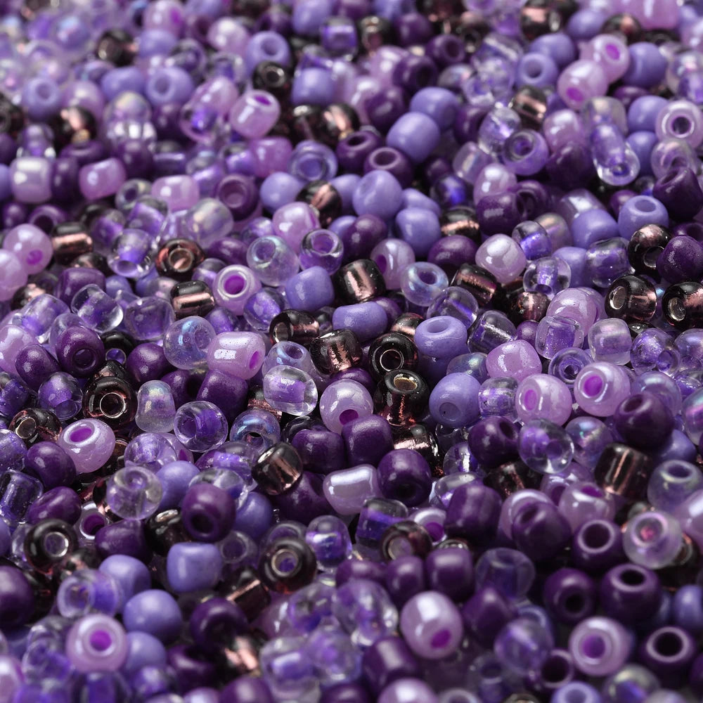 300 Stück 3 mm Österreich-Kristall-Mix, lila tschechische Glassamen-Abstandsperlen für DIY-Schmuckherstellung, Armband, Halskette, Zubehör