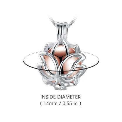 EUDORA Urnen-Anhänger, 14 mm, Lotusblüten-Käfig, Medaillon, Aschebehälter, Andenkenkapsel, Halskette, Hohlkugel, DIY-Schmuck, k332n14