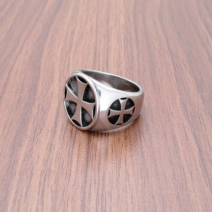 Vintage 316L Edelstahl Silber Farbe männer Eisen Ritter Templer Kreuz Ringe Schmuck Für Freund Geschenk