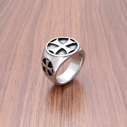 Vintage 316L Edelstahl Silber Farbe männer Eisen Ritter Templer Kreuz Ringe Schmuck Für Freund Geschenk