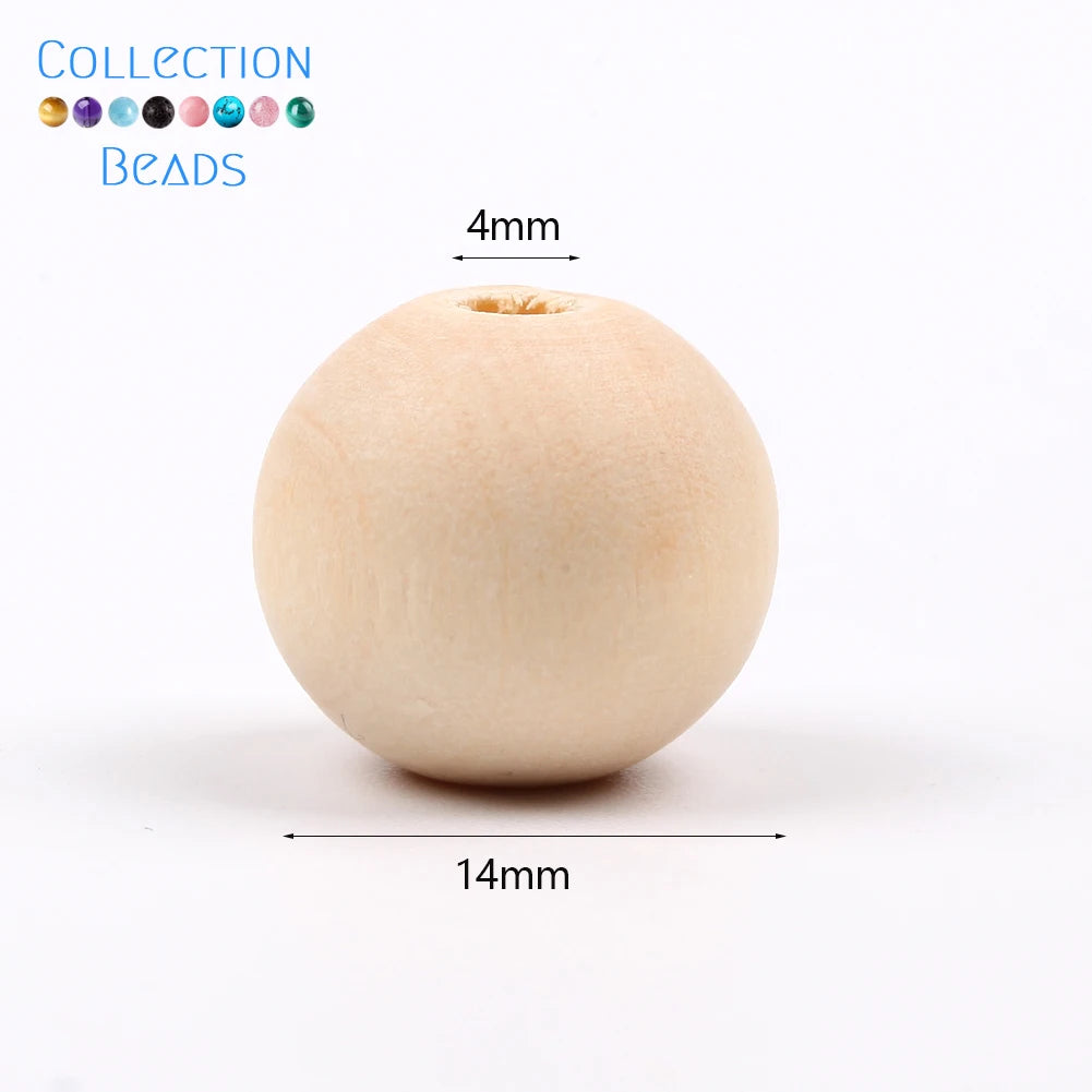 4-50mm 1-1000 Stück natürliche Holzperlen runde Abstandshalter Holzperle bleifreie Kugeln Charms DIY für Schmuckherstellung handgefertigte Accessoires