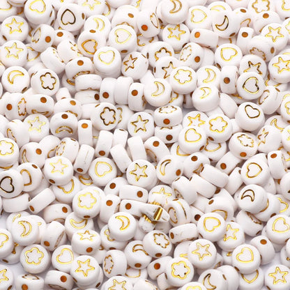 7mm Weißgold Farbe Mix Buchstaben Acryl Perlen Runde Flache Alphabet Lose Perlen Für Schmuck Handgemachte Diy Armband Halskette