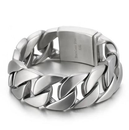 20/26/31MM 316L Edelstahl Curb Kubanisches Armband Riesige Schwere Silber Farbe Ton Schmuck Herren Frauen Biker Bike Kette Armbänder