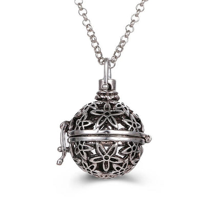 2020 beliebte Multi-Stile hohle Vintage-Halskette Schmuck Musik Ball Schwangerschaft Glocke Halskette Aroma ätherisches Öl Medaillon Anhänger