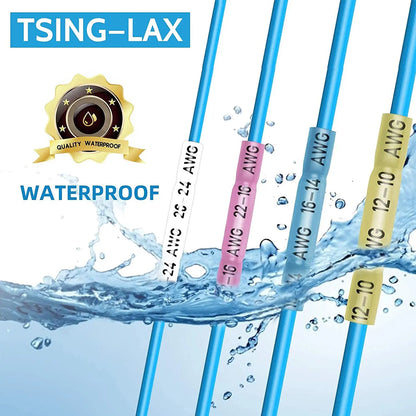 500-teiliges, wärmeschrumpfendes Stoßverbinder-Set, wasserdichtes Drahtverbinder-Set in Marinequalität, kupferisolierter elektrischer Crimpverbinder für Boa
