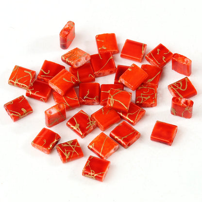 Zwei Löcher Perlen Taidian Seedbeads für Schmuck Machen DIY Armbänder Zubehör Sommer Strand Schmuck 5x5x2mm 50 teile/los