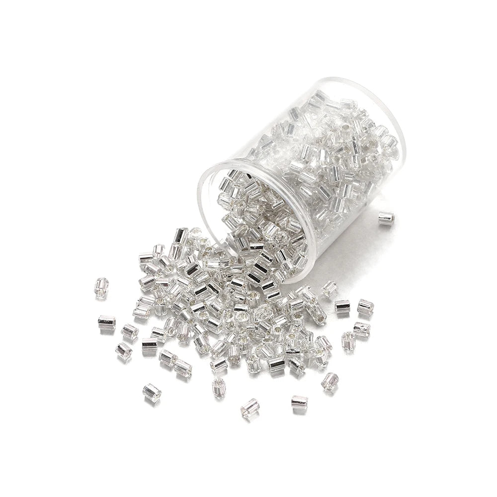 1000/1800 Stück 2 mm sechseckige tschechische Glas zylindrische lose kleine Samennadelperlen für DIY-Armbänder, Halsketten, Schmuckherstellung
