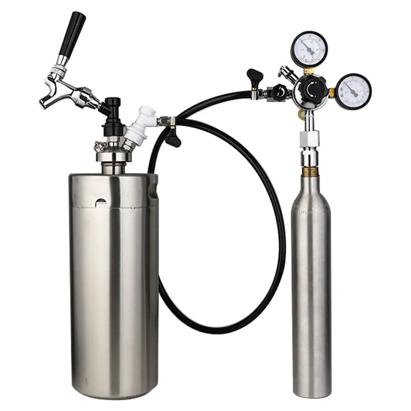 Home Brew Beer Gasleitungsbaugruppe, 5/16 Zoll PVC-Gaskohlisationsschlauch, W21,8 CO2-Regler mit Konvertierungsadapter für CO2-Gasflaschen