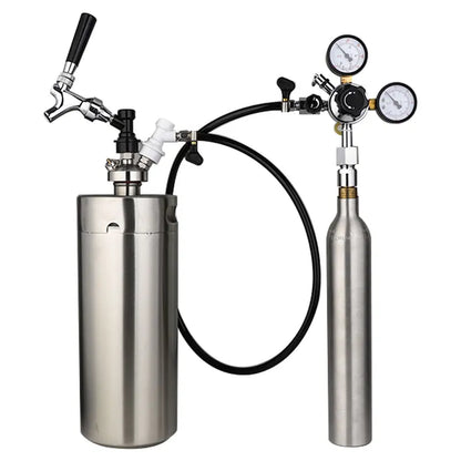 Home Brew Beer Gasleitungsbaugruppe, 5/16 Zoll PVC-Gaskohlisationsschlauch, W21,8 CO2-Regler mit Konvertierungsadapter für CO2-Gasflaschen