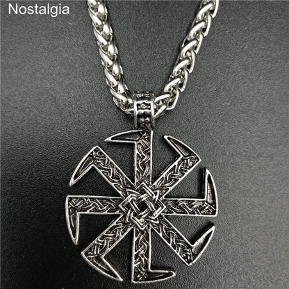 Antique Veles Symbol Weles Choker Sun of God Talisman Pendant Statement Necklace Men's Slavic Amulet Religion Viking Necklaces