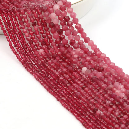 Natürlicher blauer Sandstond 2/3/4 mm facettierte lose Mineralperlen für Schmuckherstellung DIY Weihnachtsgeschenk Armbänder 15'' winziger Stein