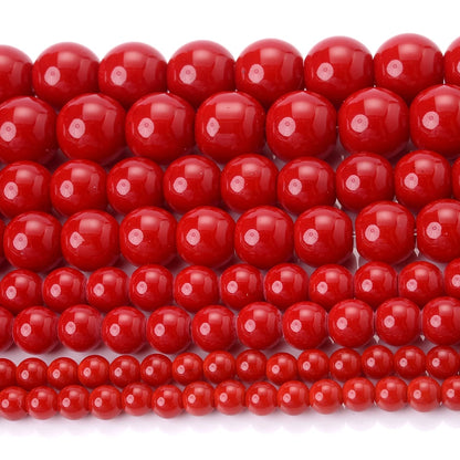 Natürliche rote Koralle Amazonit Türkise Achate Stein Runde lose Perlen für Schmuckherstellung DIY Armband Halskette handgemachte Handwerk