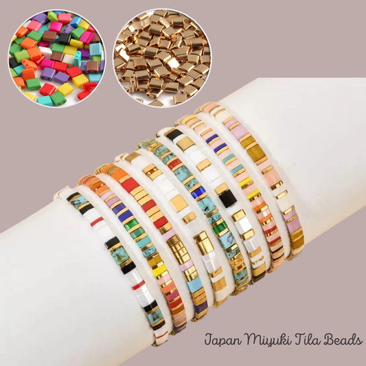 Zwei Löcher Perlen Taidian Seedbeads für Schmuck Machen DIY Armbänder Zubehör Sommer Strand Schmuck 5x5x2mm 50 teile/los