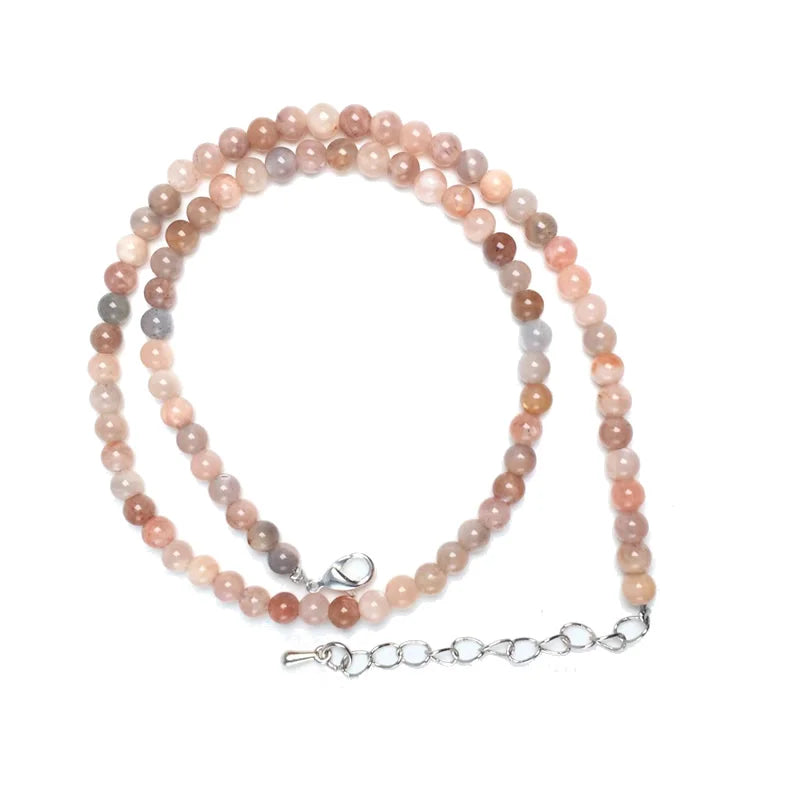 Natürliche 4mm Fluorit Amethyst Sonnenstein Apatit Quarz Perlen Halskette mehrere Farben Geschenke für Mädchen Mode Armband Halsband