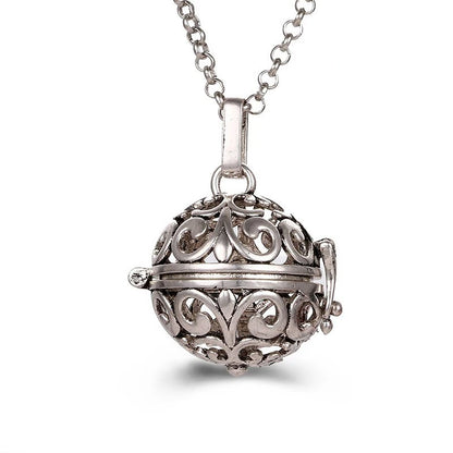 2020 beliebte Multi-Stile hohle Vintage-Halskette Schmuck Musik Ball Schwangerschaft Glocke Halskette Aroma ätherisches Öl Medaillon Anhänger
