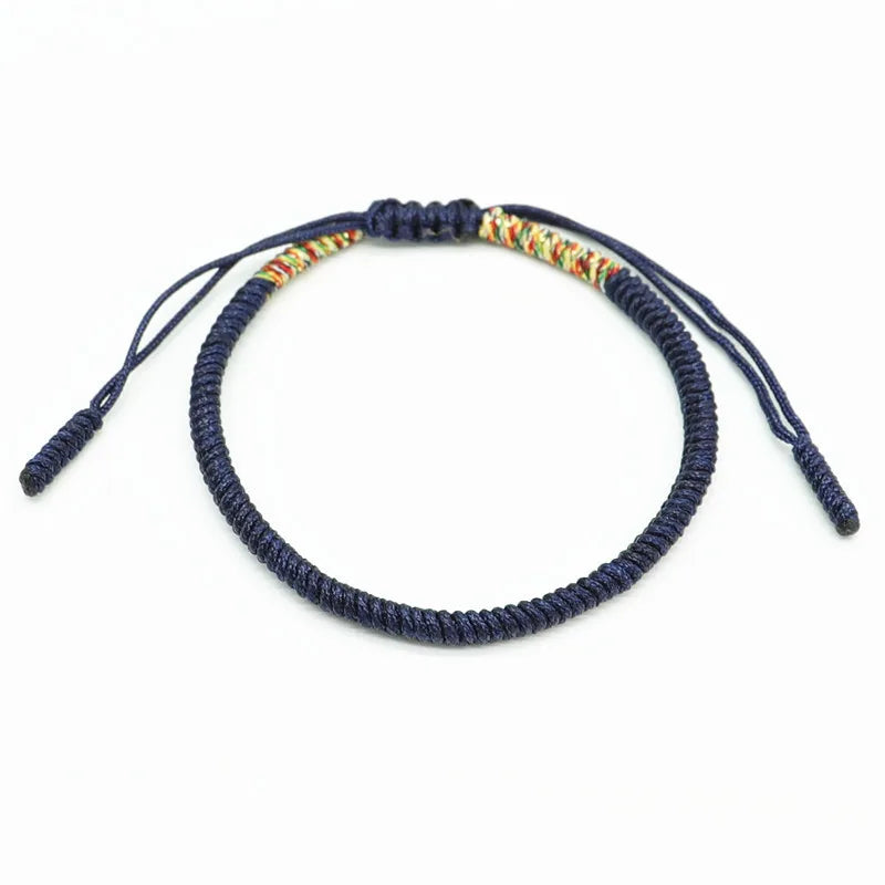 Multicolored Thread Bracelet, Tibetan Buddhism, Love, Lucky Charm, Tibetan Bracelets and Bangles for Women and Men, Handmade Knotted Rope