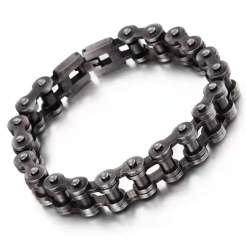 Retro Schwere Bürste Edelstahl Motorrad Kette Armband 11/13 MM Breite Herren Frauen Bike Biker Armbänder Hip-Hop Schmuck 19-23 cm