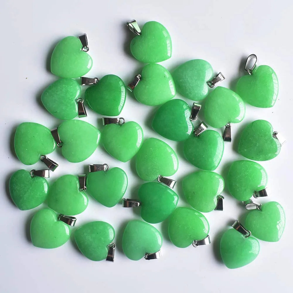 Großhandel 50 teile/los Mode 20mm herz naturstein amazonit charms anhänger für schmuck machen Kostenloser versand