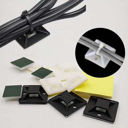 Kabelbinder 250/500/1000 Stück Kabelbasis Schwarz und Weiß Kfz-Kabel Selbstklebende Halterung Kabelbinderhalter Basis