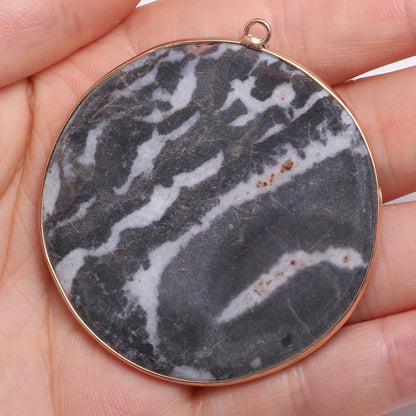 Natürliche Stein Achate Anhänger Disc Form Quarz Kristall Charms Anhänger Für DIY Schmuck Machen Halskette Zubehör Größe 50x55mm