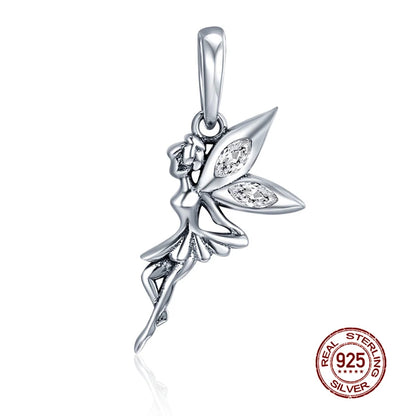 WOSTU 925 Sterling Silber Tier Cat Charm Anhänger Herz Familie Marienkäfer Bee Perlen Fit Original Armband DIY Schmuck Für Frauen