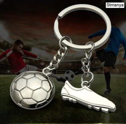 Mode Fußball Metall Schlüsselanhänger Männer Geschenk Schlüsselanhänger Fußballschuhe und Fußball Auto Schlüsselanhänger Geschenk Party Schlüsselanhänger Schmuck