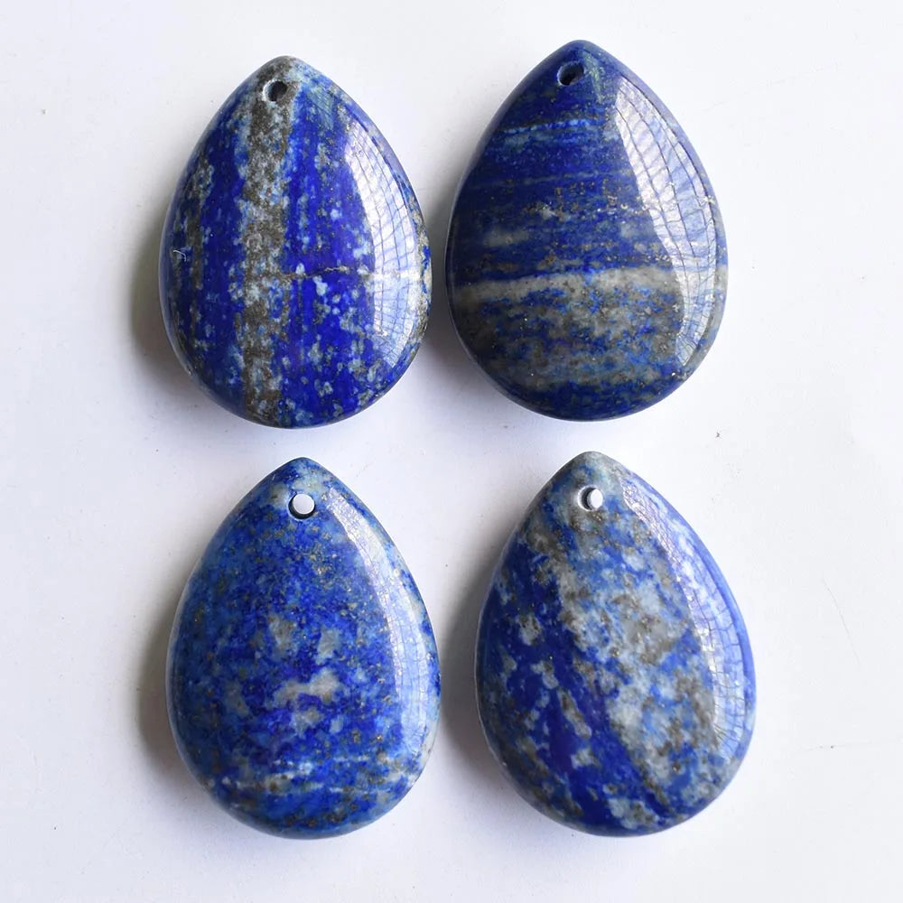 Mode gute qualität natürliche tigerauge stein lapis lazuli wasser tropfen charms anhänger für schmuck machen 4 teile kostenloser versand