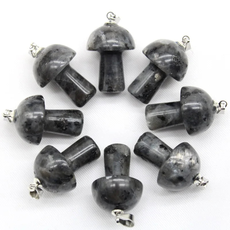 15 stücke Natürliche Stein Anhänger Quarz Kristall Amethyst Achate Aventurin Pilz Stein Anhänger für DIY Machen Zubehör