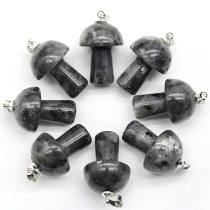 15 stücke Natürliche Stein Anhänger Quarz Kristall Amethyst Achate Aventurin Pilz Stein Anhänger für DIY Machen Zubehör